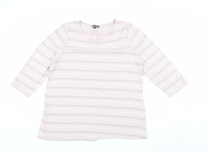 Bonmarché Women's Pink Striped Pullover Jumper 20