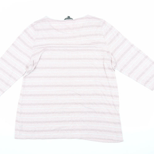 Bonmarché Women's Pink Striped Pullover Jumper 20