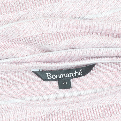 Bonmarché Women's Pink Striped Pullover Jumper 20