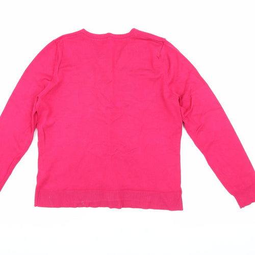 M&Co Women's Pink Cardigan Size 16 Knit Long Sleeve