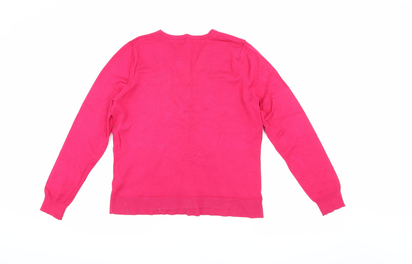M&Co Women's Pink Cardigan Size 16 Knit Long Sleeve
