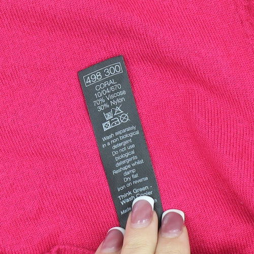 M&Co Women's Pink Cardigan Size 16 Knit Long Sleeve