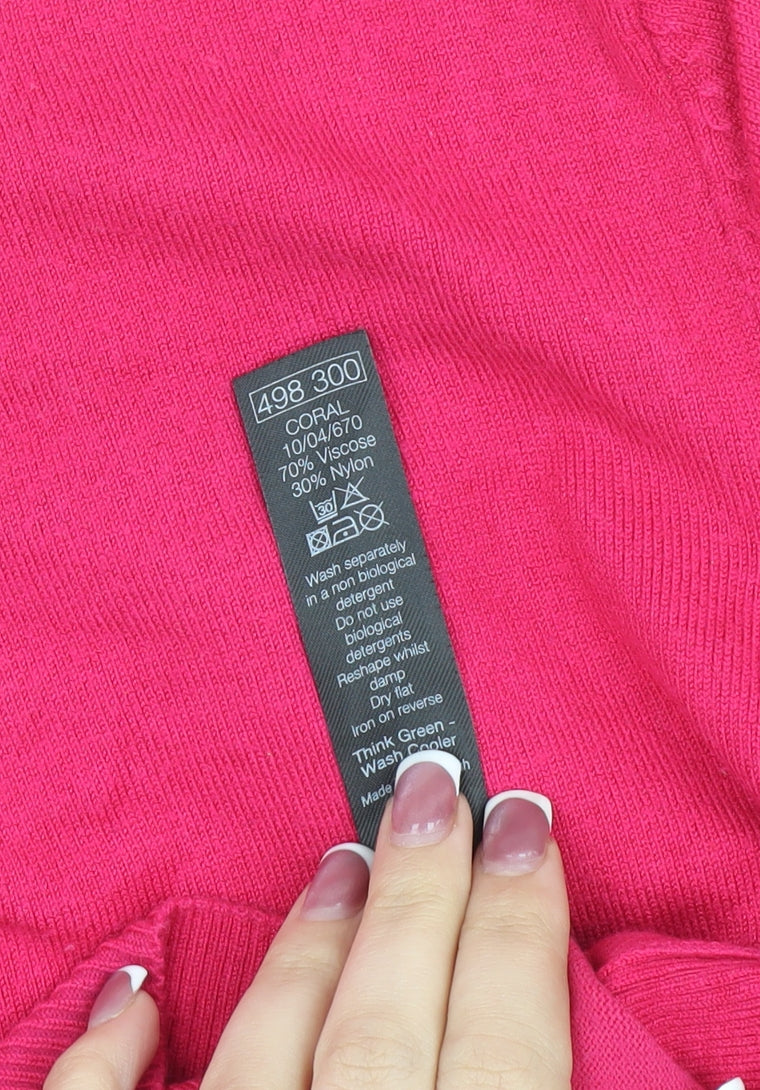 M&Co Women's Pink Cardigan Size 16 Knit Long Sleeve