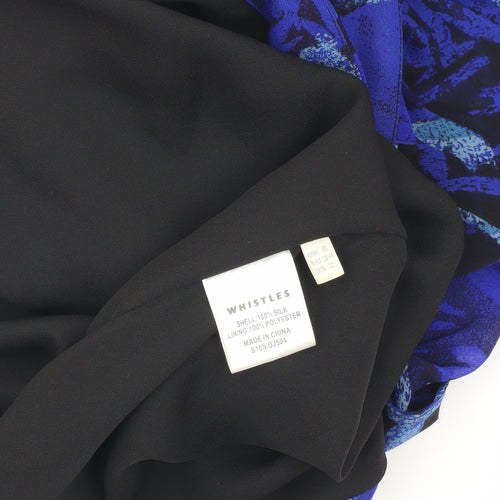 Whistles Women's Blue Silk Dress Size 6