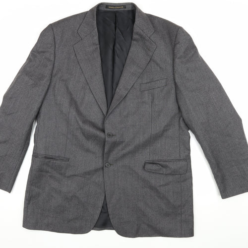 Marks and Spencer Men's Grey Wool Blazer 46L