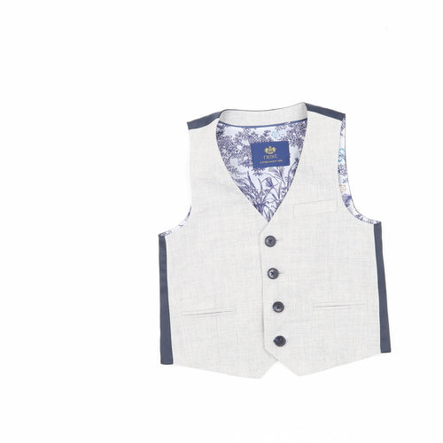 Next Boys Grey Suit Waistcoat 3 Years Formal Wedding Party