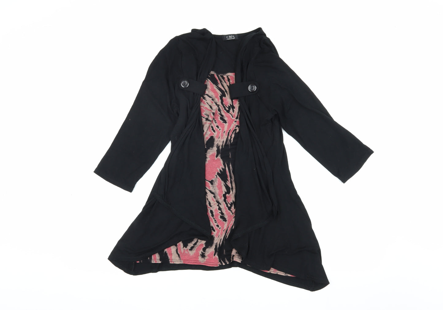 C.M.D Women's Black Cardigan, M Size, 3/4 Sleeve