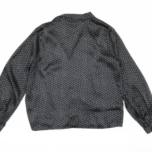 Topshop Women's Black Polka Dot Blouse UK 8