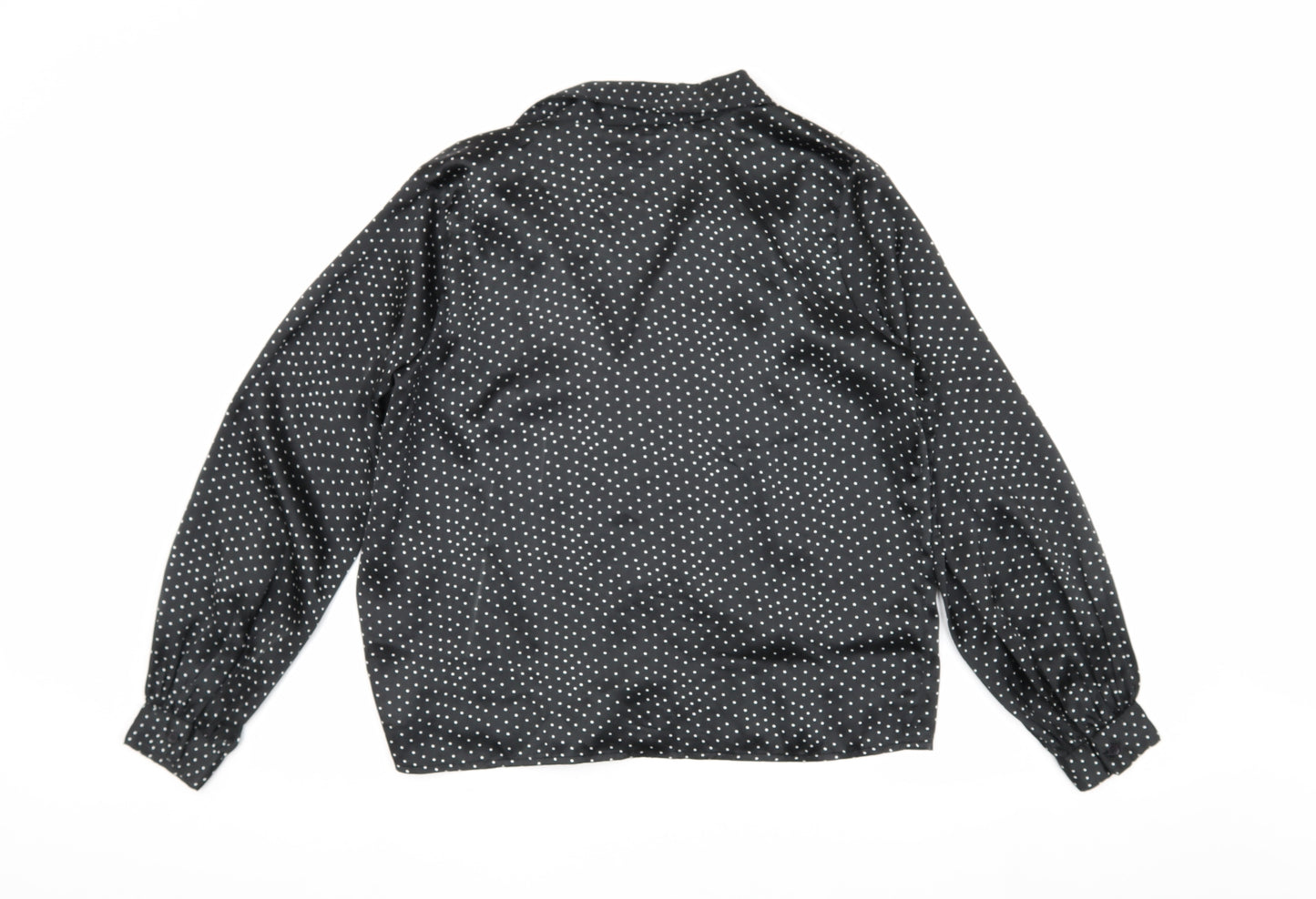 Topshop Women's Black Polka Dot Blouse UK 8