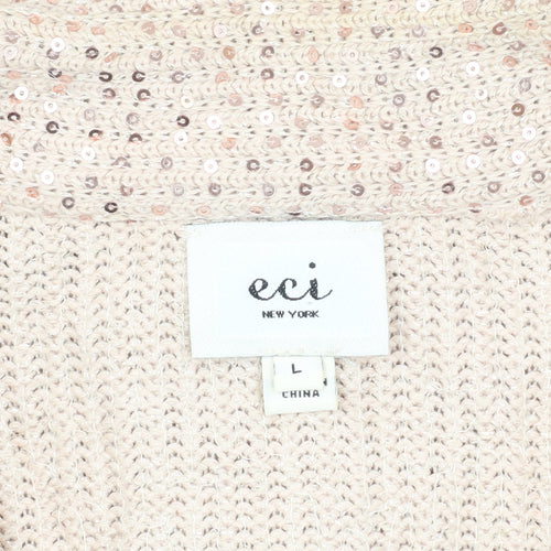 Eci Women’s Beige Blazer L with Sequins