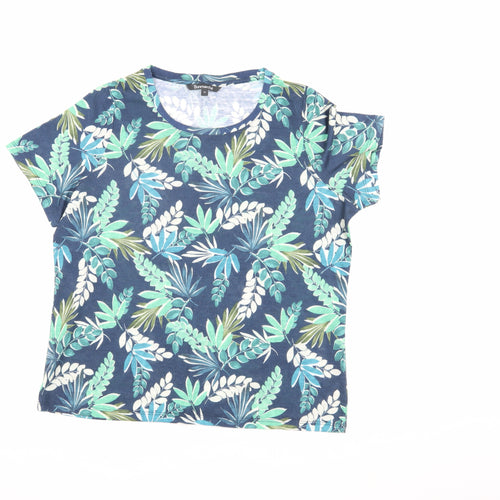 Bonmarché Women's Blue Floral T-Shirt, Size 16