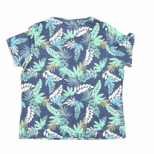 Bonmarché Women's Blue Floral T-Shirt, Size 16
