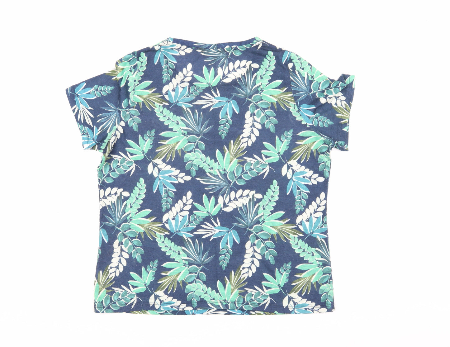 Bonmarché Women's Blue Floral T-Shirt, Size 16