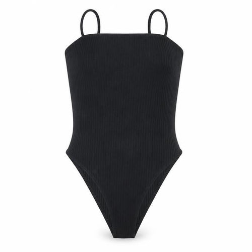 Topshop Women Black Petite Bodysuit UK 8