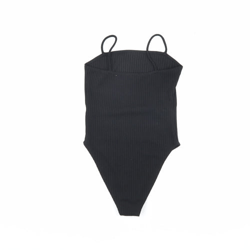 Topshop Women Black Petite Bodysuit UK 8