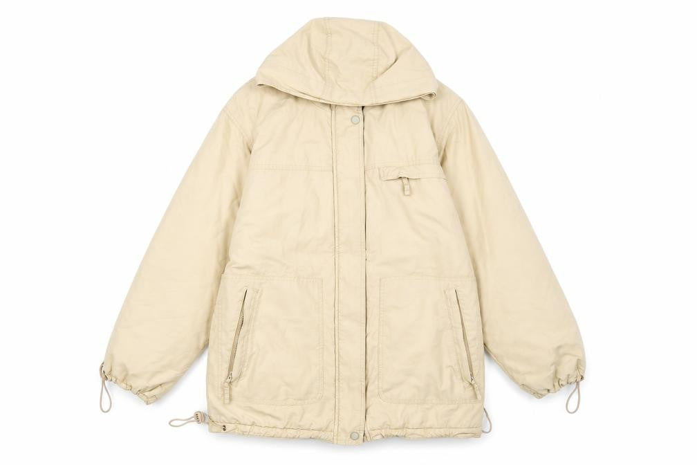 Front view of Marks & Spencer Beige Women's Parka Jacket, size 12