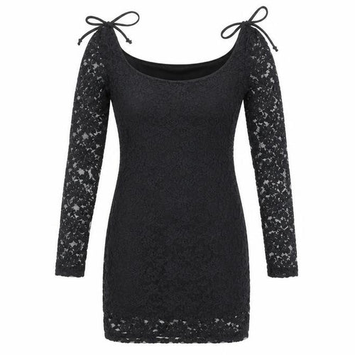 Boohoo Women's Black Lace Bodycon Dress Size 8