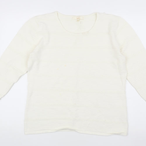 VidaK Women's Ivory 3/4 Sleeve Top Size M