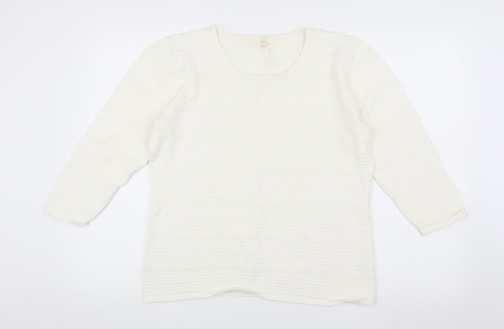 VidaK Women's Ivory 3/4 Sleeve Top Size M