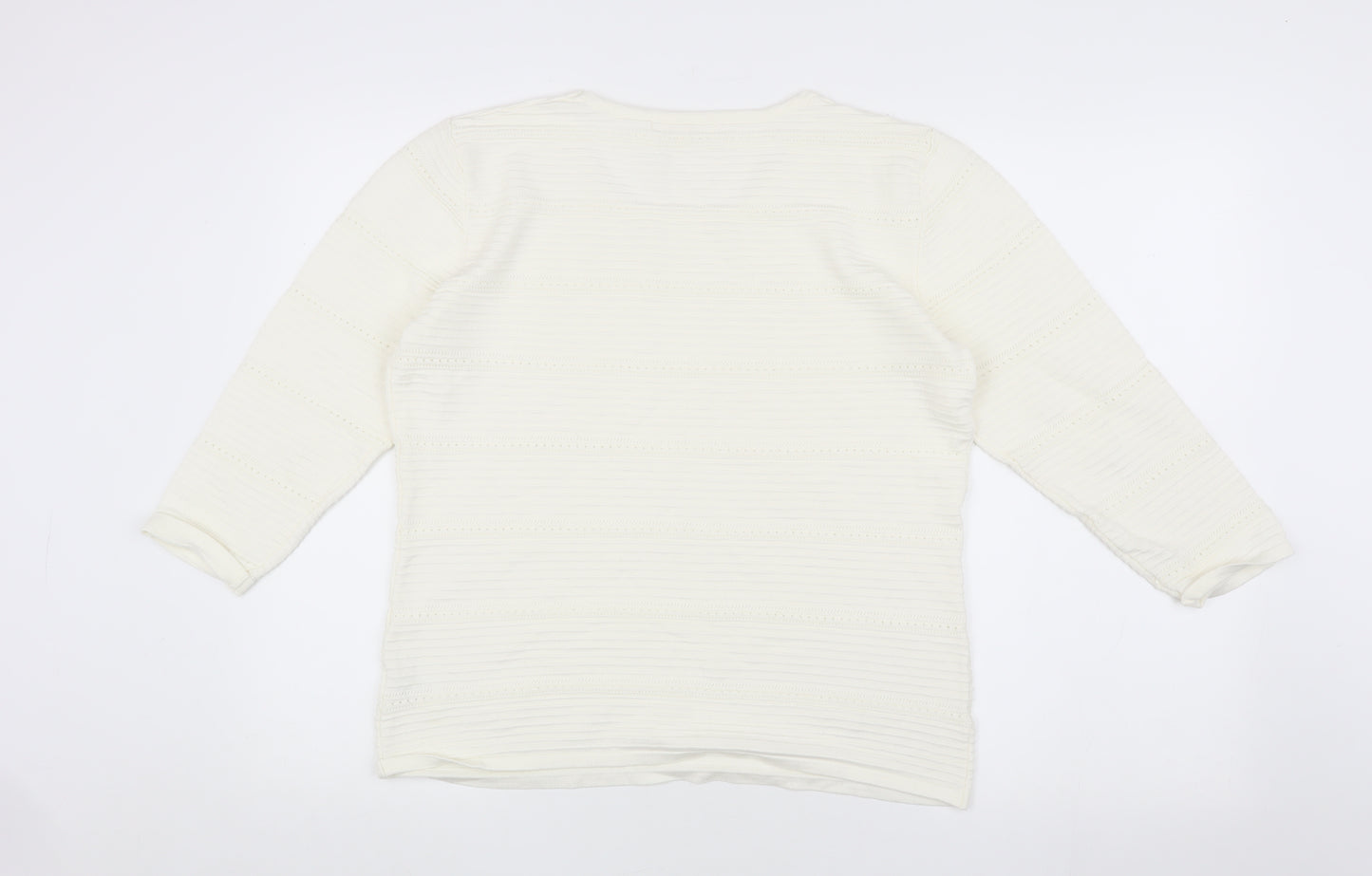 VidaK Women's Ivory 3/4 Sleeve Top Size M