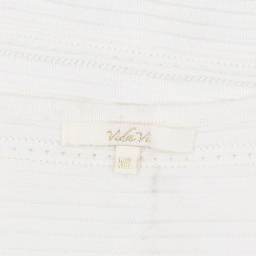 VidaK Women's Ivory 3/4 Sleeve Top Size M