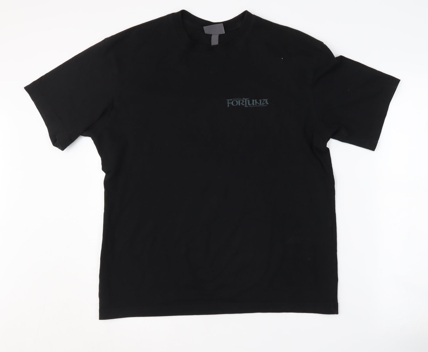 H&M Men's Black Fish Graphic T-Shirt, Size S, Cotton