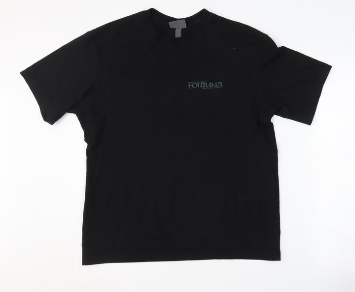 H&M Men's Black Fish Graphic T-Shirt, Size S, Cotton