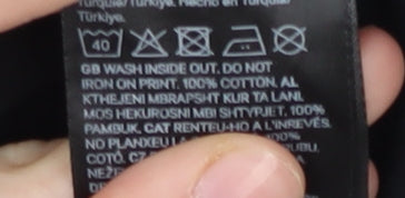 H&M Men's Black Fish Graphic T-Shirt, Size S, Cotton