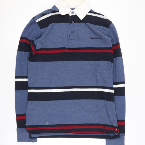 Pierre Cardin Men's Blue Striped Polo Shirt S