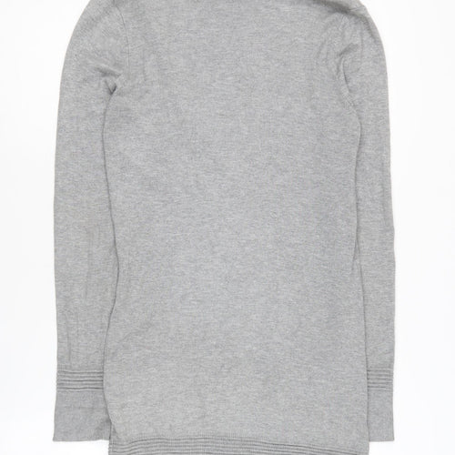 Topshop Women's Grey Cardigan, Size 8, V-Neck Knit