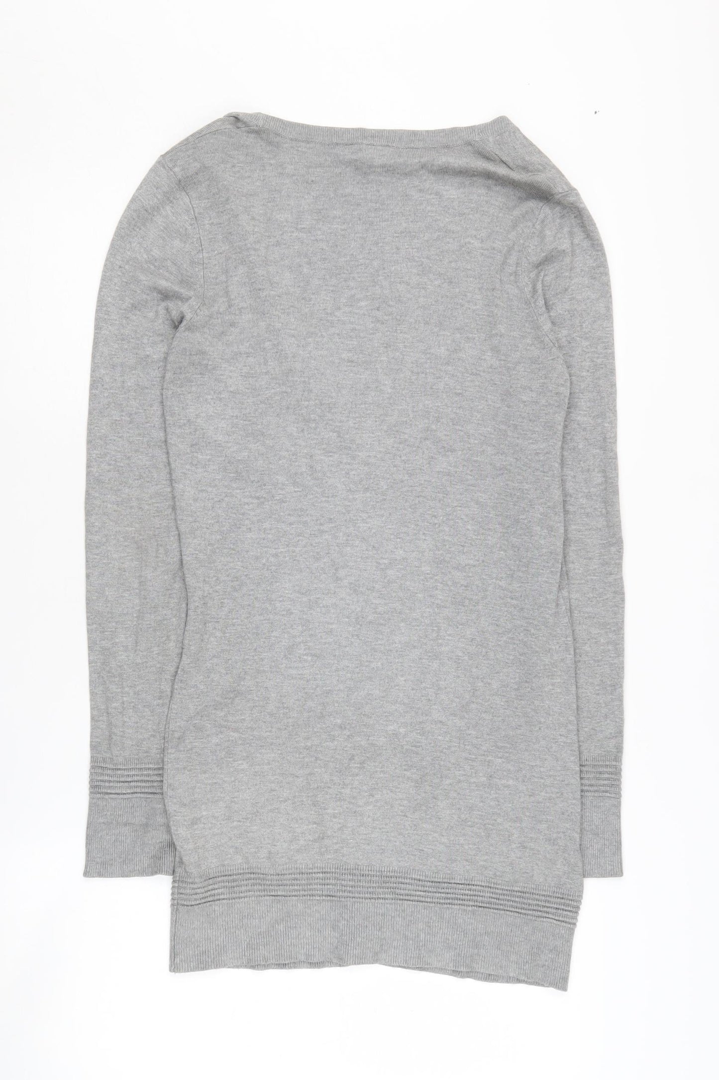 Topshop Women's Grey Cardigan, Size 8, V-Neck Knit