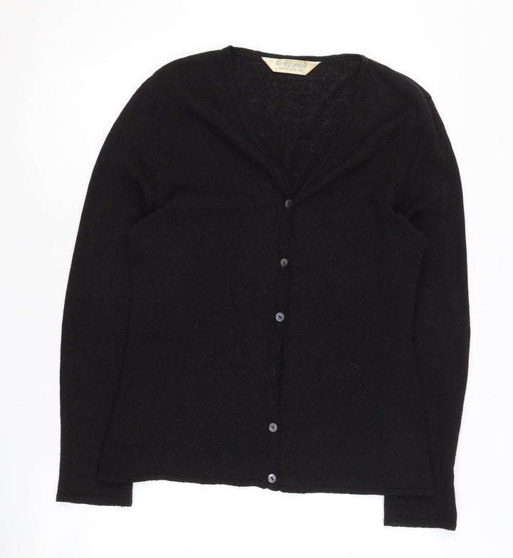 Dorothy Perkins Black V-Neck Cardigan - Women UK 16