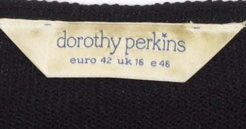 Dorothy Perkins Black V-Neck Cardigan - Women UK 16