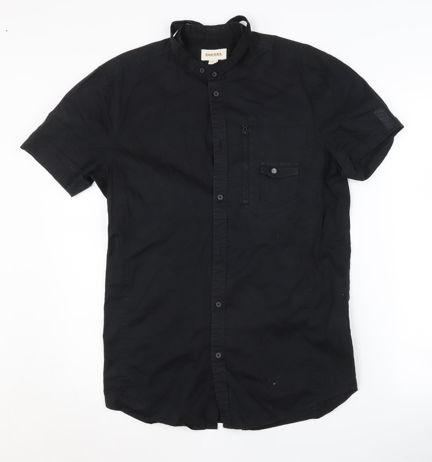 Diesel Men's Black Short Sleeve Button-Up Shirt M
