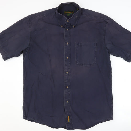 Timberland Men's Blue M Short Sleeve Cotton Shirt
