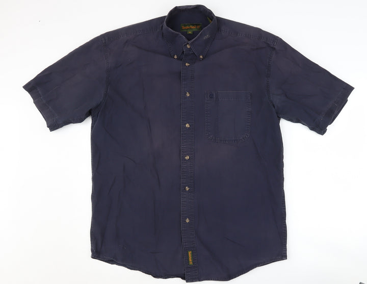 Timberland Men's Blue M Short Sleeve Cotton Shirt