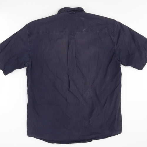 Timberland Men's Blue M Short Sleeve Cotton Shirt