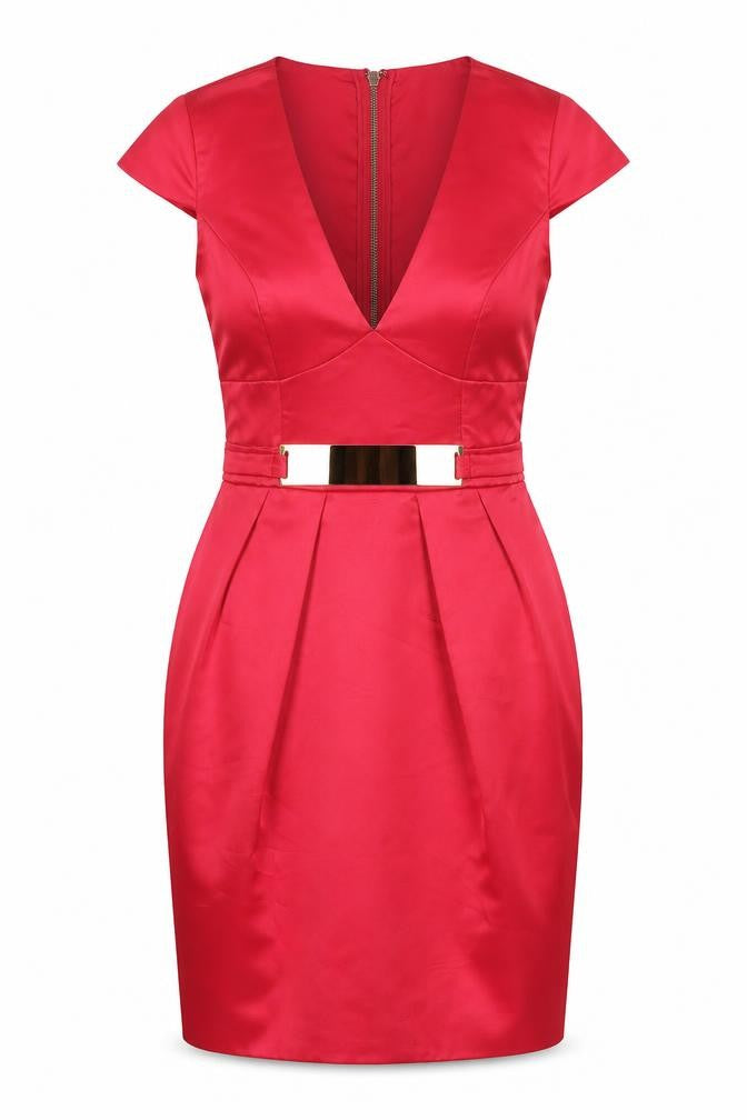 Front view of Lipsy Women's Red Dress, size 8, Party/Cocktail