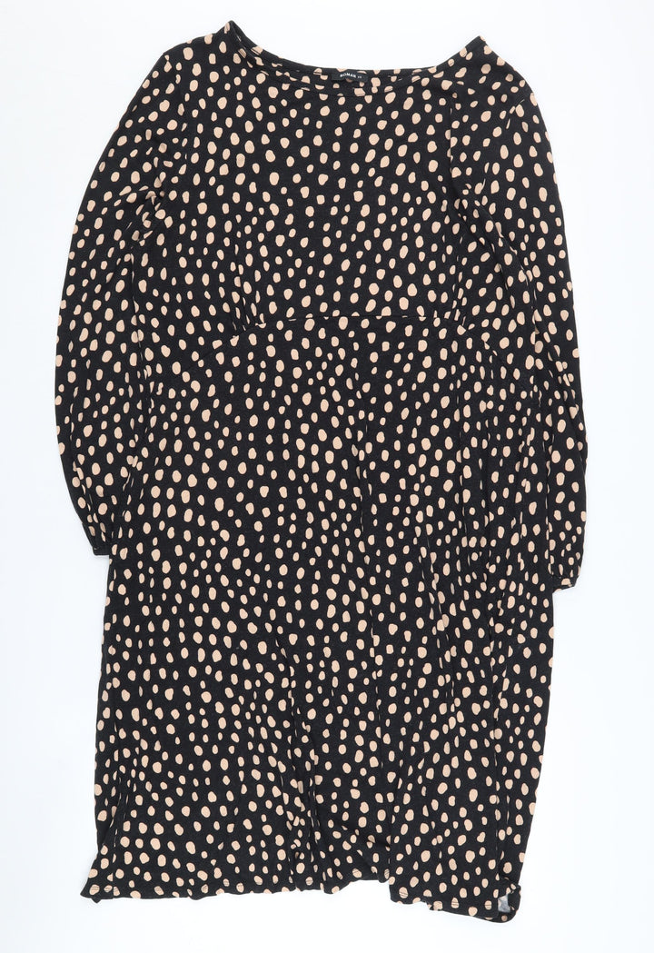 Roman Women's Black Polka Dot Dress Size 20