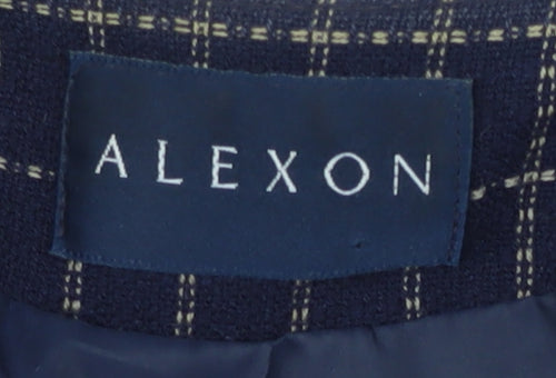 Alexon Women's Blue Check Blazer, Size 14, Classic Fit