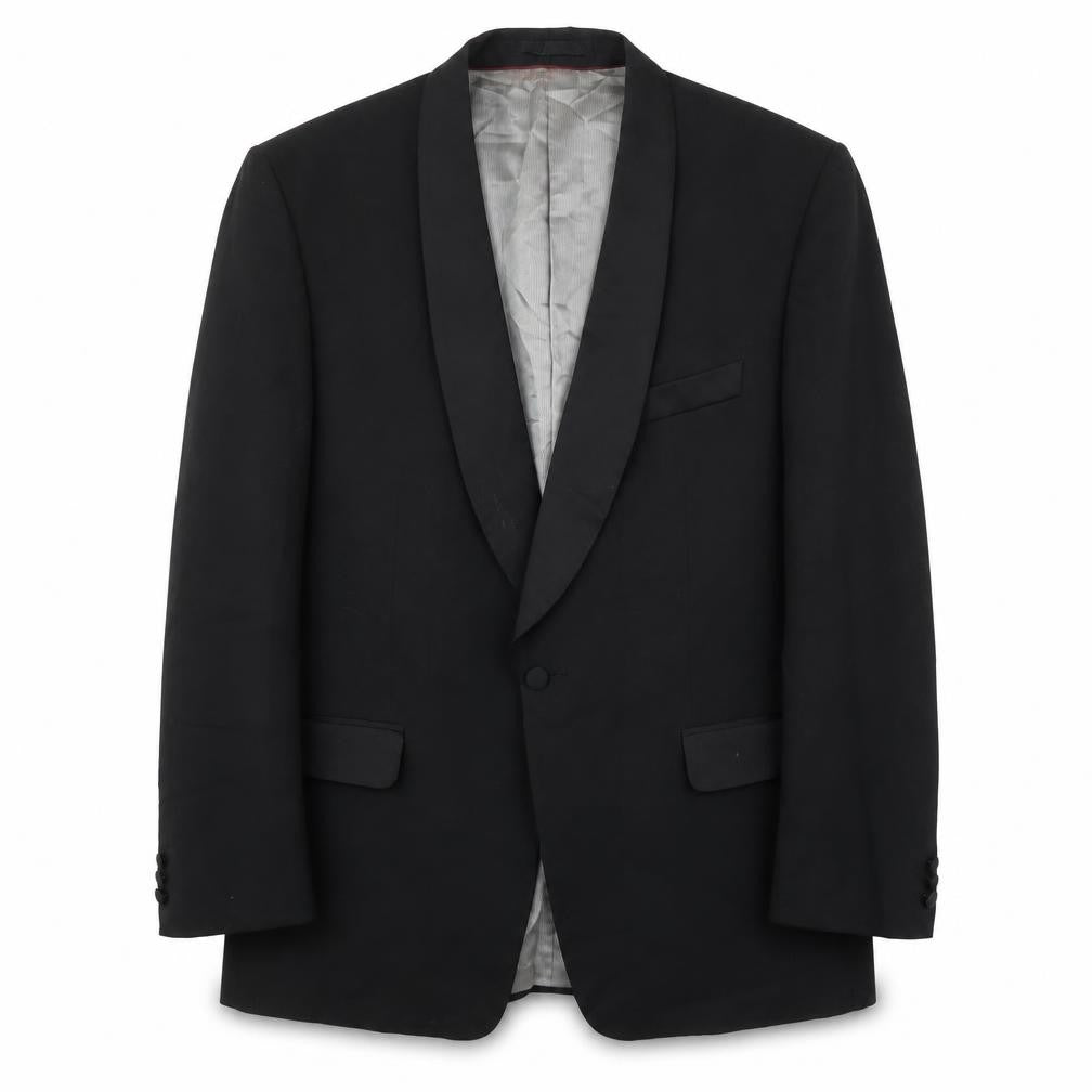 Front view of Armando Men's Black Tuxedo Jacket, 42, Shawl Lapel, Formal