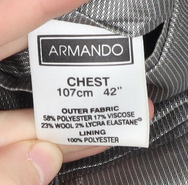 Armando Men's Black Tuxedo Jacket, 42, Shawl Lapel, Formal