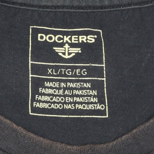 Dockers Men's Blue XL Crew Neck T-Shirt