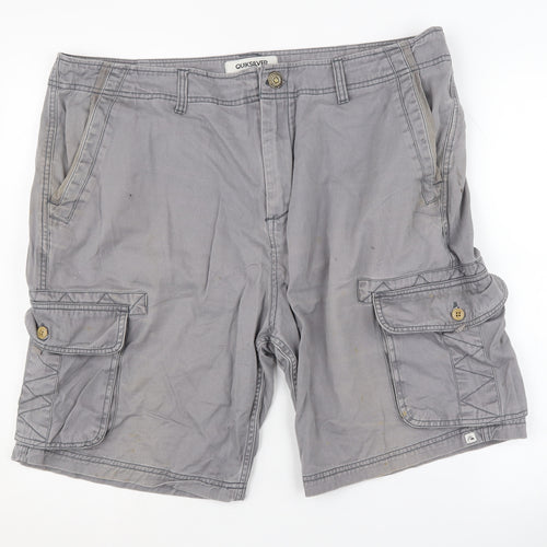 Quiksilver Men's Grey Cargo Shorts - Size 38