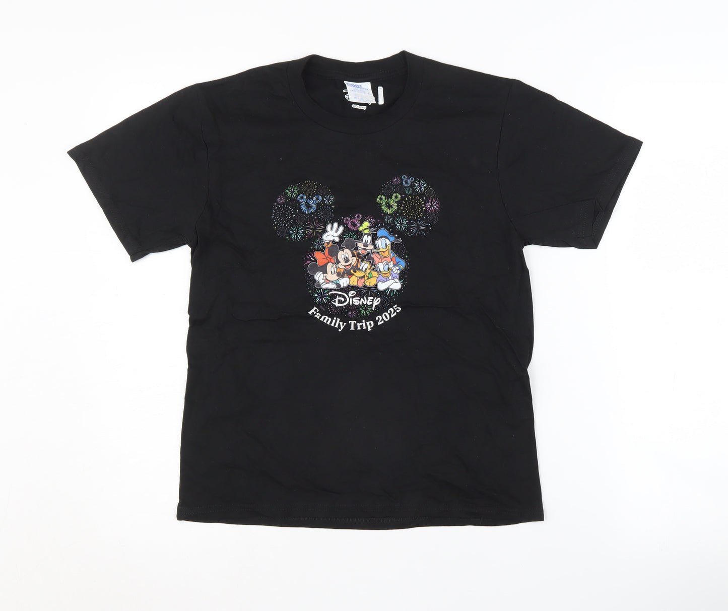 Disney Black Graphic Print Unisex Kids T-Shirt 9-10 Years