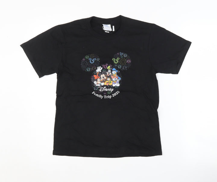 Disney Black Graphic Print Unisex Kids T-Shirt 9-10 Years