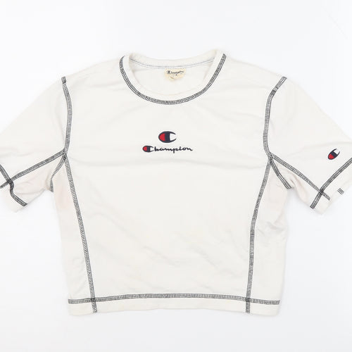 Champion Women's White Basic T-Shirt, S, Casual