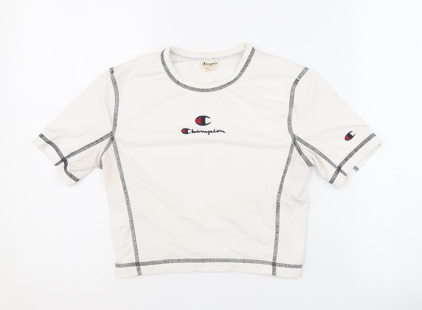 Champion Women's White Basic T-Shirt, S, Casual