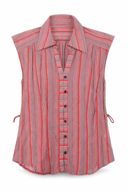Front view of Lakeland Women's Multicoloured Blouse, size 12, Sleeveless