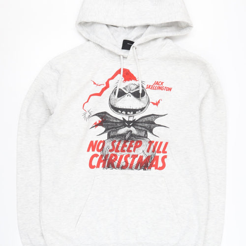 Disney Men's Grey Hoodie L Jack Skellington Christmas